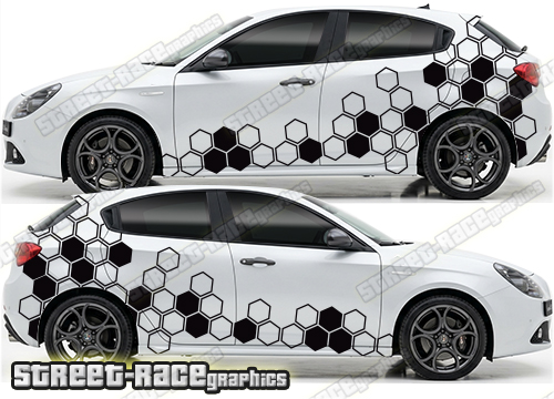 Large graphics 106 - Hexagons - Compatible with Alfa Romeo Giulietta