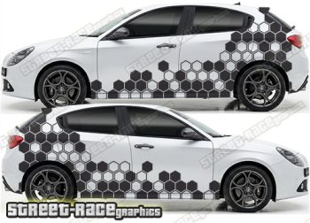Large graphics 107 - Hexagons - Compatible with Alfa Romeo Giulietta