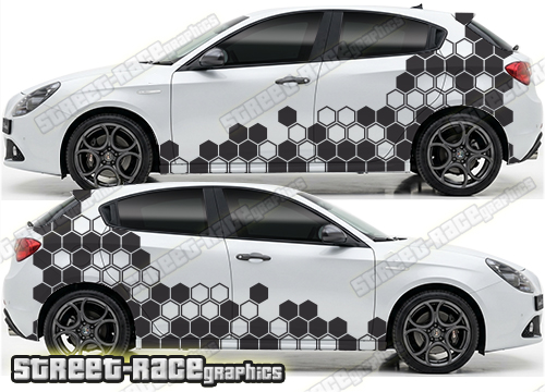 Large graphics 107 - Hexagons - Compatible with Alfa Romeo Giulietta
