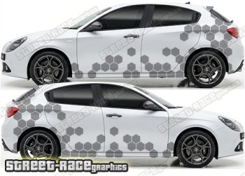 Large graphics 108 - Hexagons - Compatible with Alfa Romeo Giulietta