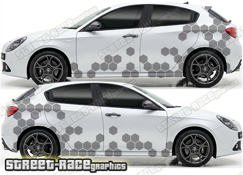 Large graphics 108 - Hexagons - Compatible with Alfa Romeo Giulietta