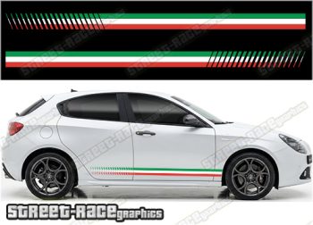 Racing stripes 003 - Italian flag - Compatible with Alfa Romeo Giulietta