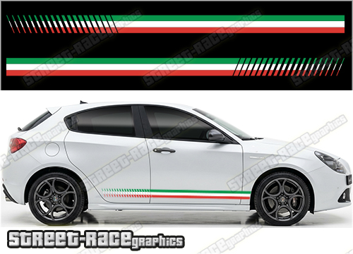 Racing stripes 003 - Italian flag - Compatible with Alfa Romeo Giulietta