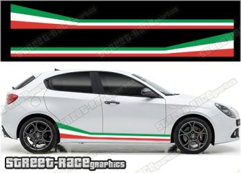 Racing stripes 004 - Italian flag - Compatible with Alfa Romeo Giulietta