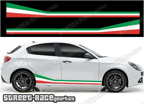 Racing stripes 004 - Italian flag - Compatible with Alfa Romeo Giulietta