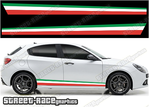 Racing stripes 005 - Italian flag - Compatible with Alfa Romeo Giulietta