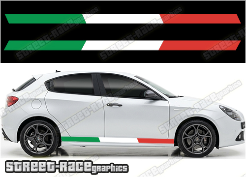 Racing stripes 006 - Italian flag - Compatible with Alfa Romeo Giulietta