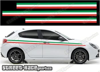 Racing stripes 007 - Italian flag - Compatible with Alfa Romeo Giulietta