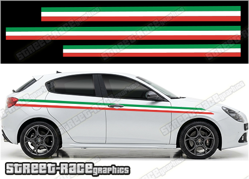 Racing stripes 007 - Italian flag - Compatible with Alfa Romeo Giulietta