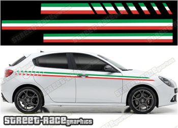Racing stripes 008 - Italian flag - Compatible with Alfa Romeo Giulietta