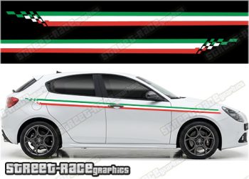Racing stripes 009 - Italian flag - Compatible with Alfa Romeo Giulietta
