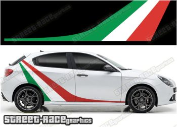 Racing stripes 010 - Italian flag - Compatible with Alfa Romeo Giulietta