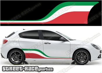 Racing stripes 011 - Italian flag - Compatible with Alfa Romeo Giulietta
