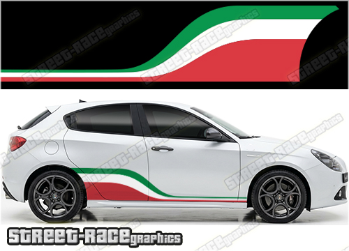 Racing stripes 011 - Italian flag - Compatible with Alfa Romeo Giulietta