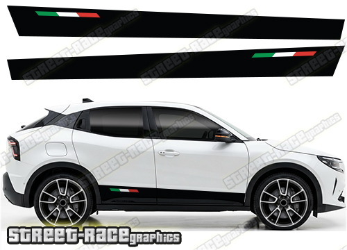 Racing stripes 010 Italian flag graphics - Compatible with Alfa Romeo Junior