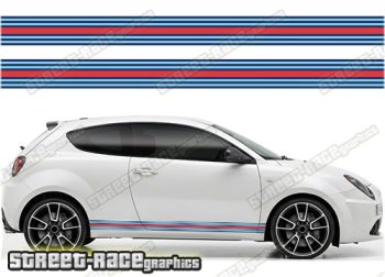 Martini racing stripes 001 - Compatible with Alfa Romeo Mito