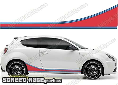 Martini racing stripes 003 - Compatible with Alfa Romeo Mito