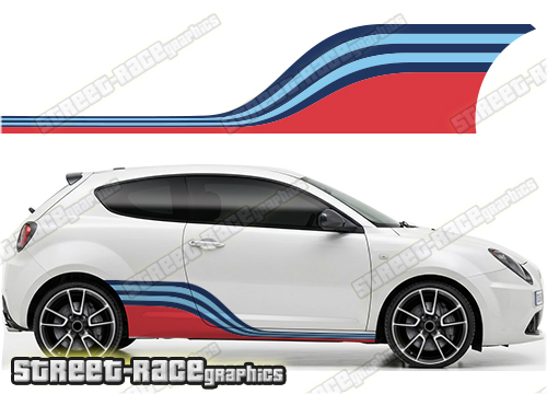 Martini racing stripes 007 - Compatible with Alfa Romeo Mito