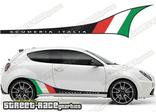 Racing stripes 001- Scuderia Italia - Compatible with Alfa Romeo Mito
