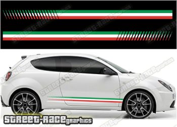 Racing stripes 003 - Italian flag - Compatible with Alfa Romeo Mito