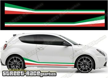 Racing stripes 004 - Italian flag - Compatible with Alfa Romeo Mito
