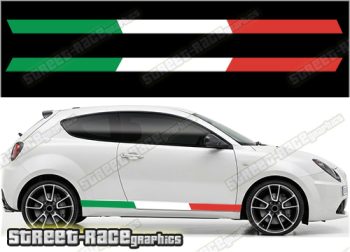 Racing stripes 006 - Italian flag - Compatible with Alfa Romeo Mito