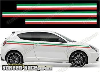 Alfa Romeo Mito racing stripes 007 - Italian flag