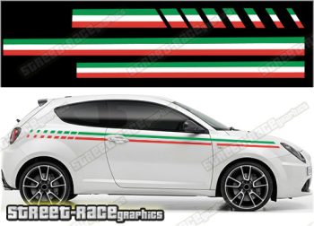 Racing stripes 008 - Italian flag - Compatible with Alfa Romeo Mito