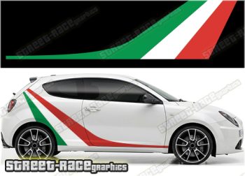 Racing stripes 010 - Italian flag - Compatible with Alfa Romeo Mito