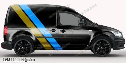 Light blue & gold on a black car