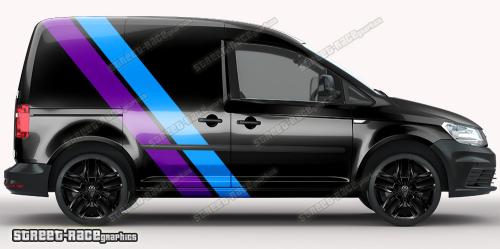 Light blue & purple on a black car