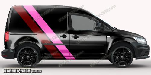 Pink & burgundy on a black car