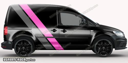 Pink & dark grey on a black car