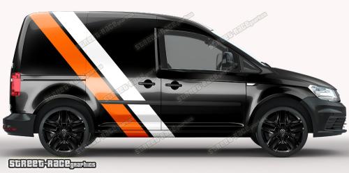 White & orange on a black car