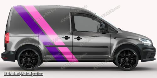 Pink & purple on a dark grey car