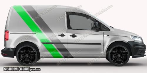 Dark grey & light green on a silver car