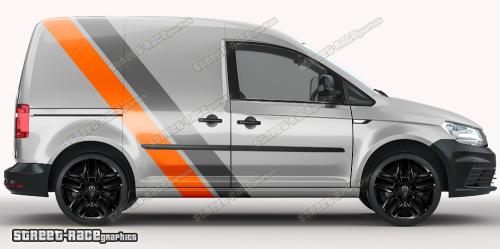 Dark grey & orange on a silver car