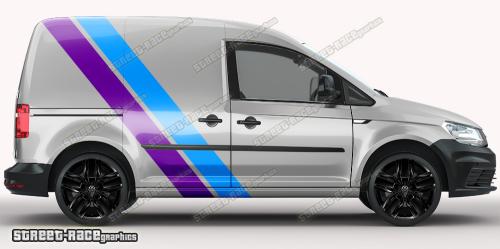 Light blue & purple on a silver car