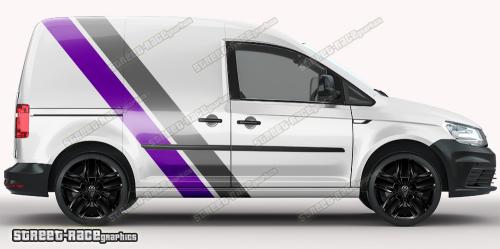Dark grey & purple on a white car