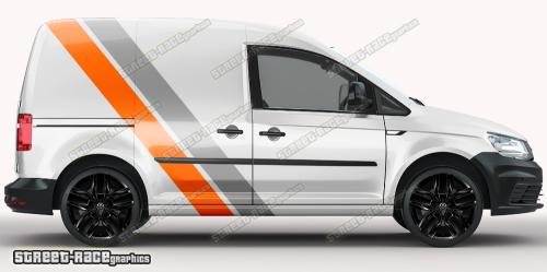Mid grey & orange on a white car