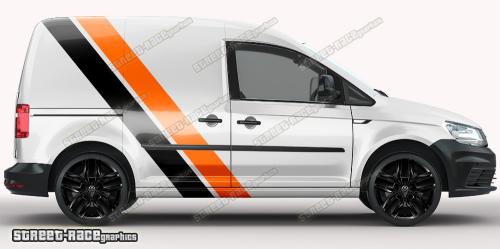 Orange & black on a white car