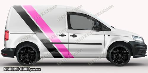 Pink & anthracite on a white car